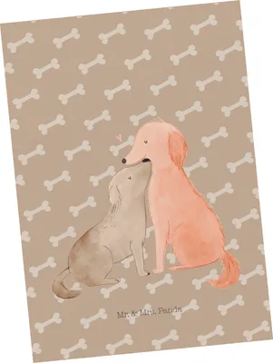 Produktbild von Mr. & Mrs. Panda Ansichtskarte Hunde Liebe - Hundeglück - Geschenk, Kuss, Ansichtskarten, Sprüche, Fotokarte, Postkarten, Herz, Hund, Postkarte, Grußkarte, Vertrauen