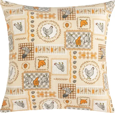 Image de Coussin EMA - Pâques - 45x45 cm - Beige,Grey,Orange