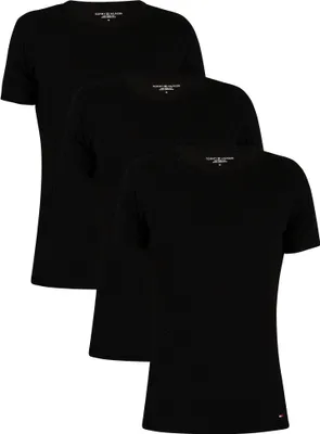 Produktbild von Tommy Hilfiger Herren 3 Stück Premium Essentials T-Shirts, Schwarz M