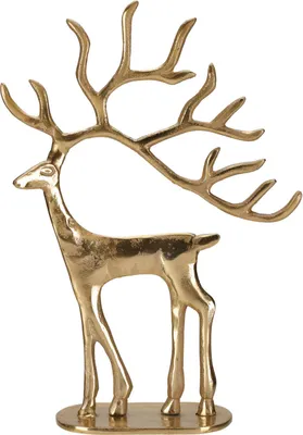 Imagen del producto de Figuras navideñas: reno, color dorado, aluminio, 31 cm