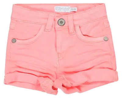 Immagine prodotto di DIRKJE - Pantaloncini jeans da bambina - Abbigliamento per neonati - Cotone - Con bottoni - Rosa - Taglia 116