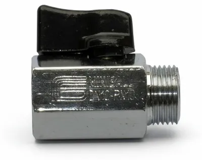 Produktbild von Kugelhahn / Absperrhahn 3/8 Zoll AG x 3/8 Zoll IG Messing verchromt mit Dichtung