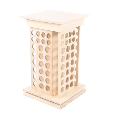 Produktbild von 8 Tier Holz Ätherisches Öl Display Ständer Duftöle Flaschenhalter Anzeige Nagellack Aufbewahrungsbox 360° Drehbar Multifunktions Aufbewahrungskoffer ( 104 Löcher )