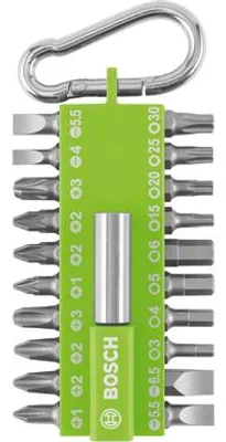 Produktbild von 21-teiliges Schrauberbit-Set mit Snap-hook, Hellgrün
