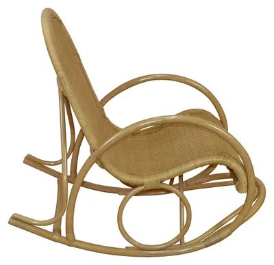 Produktbild von Rattan-Schaukelstuhl handgeflochten Farbe: beige