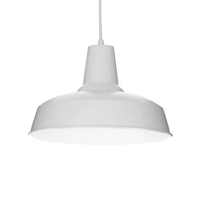 Zdjęcie produktu dla Lampa wisząca Industrial-Minimal Moby Metal White 1 Light E27