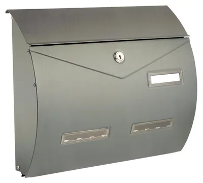 Aluminium Briefkasten, silber, 37,5 x 10,2 x 31,5 cm