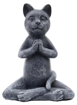 Produktbild von Meditierende Katzenfigur für Haus und Garten