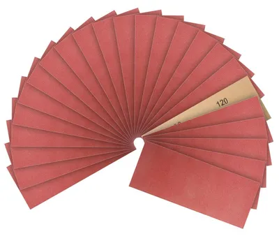 Productafbeelding van Schuurpapier set, 24 stuks, korrelgrootte 120, afmetingen 23 x 9 cm, geschikt voor hout, metaal, verf, muren en glas