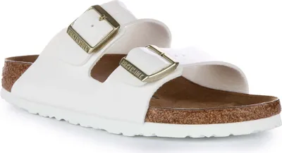 Zdjęcie produktu dla Birkenstock Arizona patent Birko Flor sandał Biały patent - 7 United Kingdom - 40 EU - 9/9.5F -7/7.5M US / Biały patent skóra
