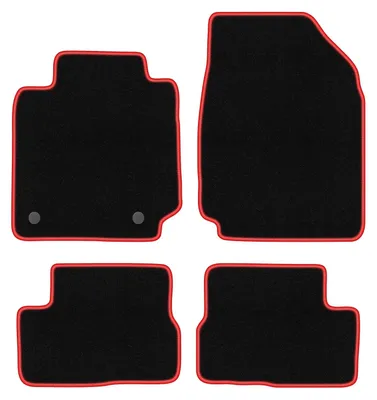 Immagine prodotto di Tappetini in velluto Nero/Rosso per Nissan Micra K12 2002-2010 Set 4 pezzi