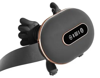 Productafbeelding van Draagbare verwarmende massageapparaat - Bionische hand- en nekmassageapparaat - Draadloos - Acupressuur - Groene/rode lichttherapie - Zwart