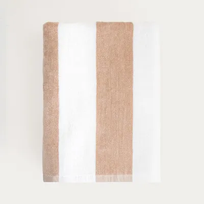 Obrázek produktu pro HOMLA LAWENA Ručník s bílými a béžovými pruhy 70x130 cm