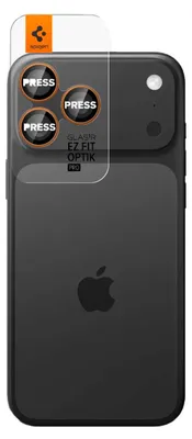 Produktbild von Spigen Optik Pro EZ Fit, Apple, iPhone 17 Pro, Tropfsicher, Kratzresistent, Orange, 2 Stück(e)