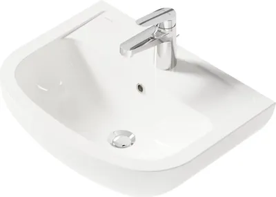 Produktbild von VIGOUR one V1 Handwaschbecken 50 x 39cm mit Hahnloch und Überlauf, weiß