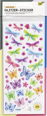 Produktbild von GlitzerSticker Dekozauber ca.10x23cm, 5 Blatt,sort.