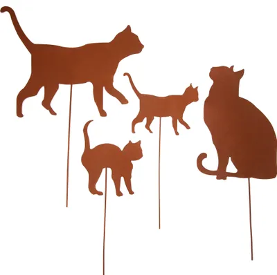 Produktbild von UNUS® Gartenstecker Rost Katzen 4er Set