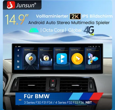 Produktbild von 14,9" HD Carplay Android 15 Autoradio 8-Kern 8+128G LTE 4G GPS Navi Für BMW F30 F31 F32 F33 2013-2016 NBT