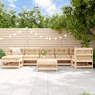 Produktbild von Design Möbel 8-tlg. Garten-Lounge-Set Massivholz Kiefer - 2024 Neu