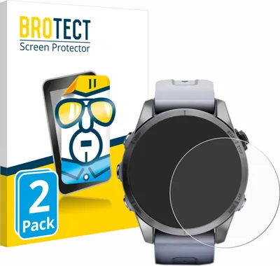 Produktbild von 2x Für Garmin Fenix 7S (42 mm) Schutzfolie BROTECT Displayschutz Display Schutz Folie Klar Transparent