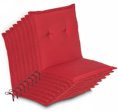 Produktbild von Beautissu 8er Set Niedriglehner Auflage Gartenstuhl Loft NL, 100x50x6cm, Rot