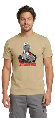 Produktbild von Spreadshirt Sesamstraße Krümelmonster The Cookiefather Männer T-Shirt, XXL, Sandbeige