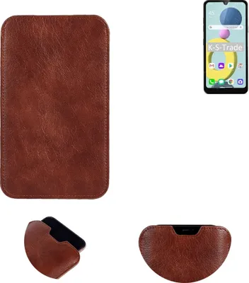 Produktbild von K-S-Trade Schutzhülle Handyhülle kompatibel mit LG Electronics Xpression Plus 3 Handytasche Kunstleder Sleeve in braun
