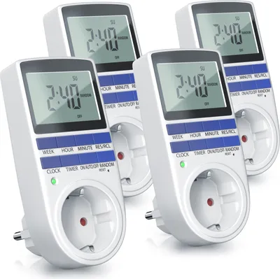 Produktbild von BEARWARE 4x Zeitschaltuhr, digital, 2,1" LCD-Display, max. 3680W, 10 Programme, Zufallsschaltung