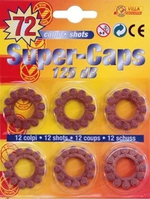 Imagen del producto de VILLA GIOCATTOLI, Super-Caps, Recambio, 6 unidades, Rojo