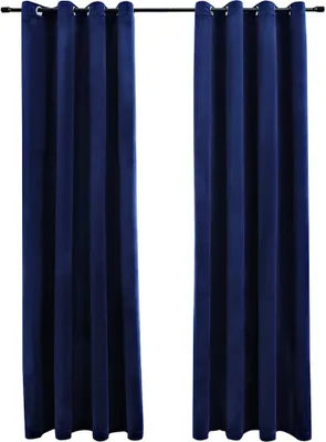 Obrázok produktu pre vidaXL Zatemňujúce závesy s očkami 2 ks Velvet Dark Blue 140x245cm
