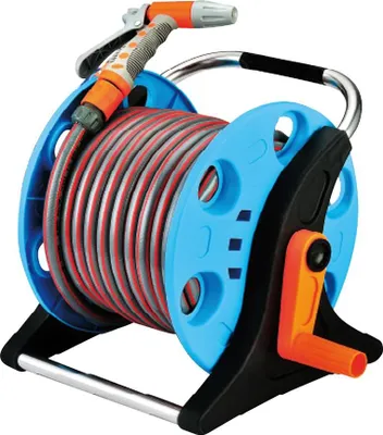 Zdjęcie produktu dla Bęben na wąż ST.2015A 1/2", 20 m, pistolet, złącza, uchwyt