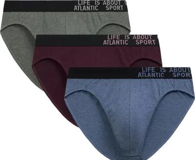 Produktbild von Sport-Slips Atlantic Mehrfarbig 3er Pack aus 95% Baumwolle S