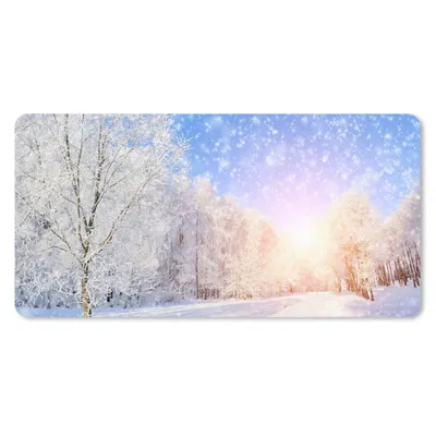 Produktbild von MuchoWow® Schreibtischunterlage Schnee - Sonne - Winter 80x40 cm - XXL Mauspad - Gaming Mauspad