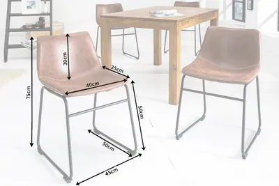 Produktbild von riess-ambiente Industrial Design Stuhl DJANGO vintage braun mit Eisengestell Esszimmerstuhl Essstuhl