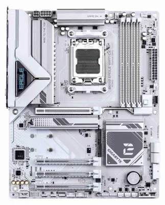 Zdjęcie produktu dla GIGABYTE B850 EAGLE WIFI7 ICE, AMD, Gniazdo AM5, AMD Ryzen 7000 Series, AMD Ryzen 8000 Series, AMD Ryzen 9000 Series, Gniazdo AM5, DDR5-SDRAM, 256 GB