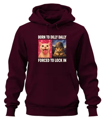 Productafbeelding van Born To Dilly Dally - Sarcasme Hoodie, donkerrood, maat XXL