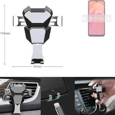 Produktbild von K-S-Trade Lüftungshalterung kompatibel mit Doogee X96 kompakte Handy-Halterung Lüftungsschlitz Lüftungsgitter Autohalterung KFZ Auto-Halterung