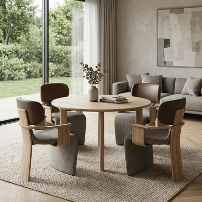 Produktbild von Stühle Moderner Stil Textil Holz Rückenlehne Bequem Elegant Hochwertig
