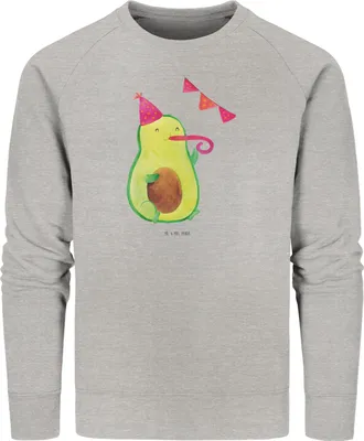 Produktbild von Mr. & Mrs. Panda Baumwoll Sweatshirt Avocado Geburtstag Größe XXL - Heather Grey - Geschenk, Frucht, Party, Pulli, Pullover, Feier, Überraschung, Sweater