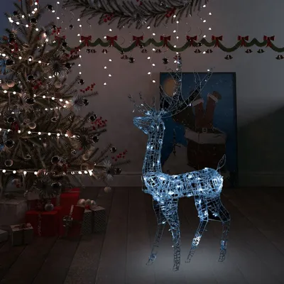 Zdjęcie produktu dla vidaXL Akrylowa dekoracja świąteczna LED z reniferem 140 LED 120 cm zimna biel