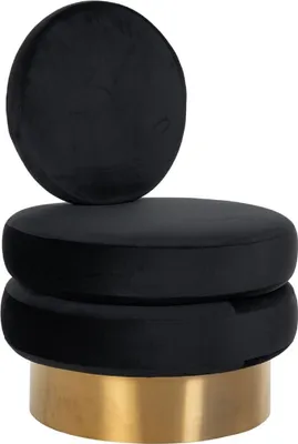 Produktbild von Casa Padrino Luxus Samt Sessel Schwarz / Gold 66 x 65 x H. 93 cm - Wohnzimmer Sessel - Hotel Sessel - Luxus Wohnzimmer Möbel