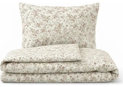 Produktbild von Baumwollbettwäsche Blumen beige