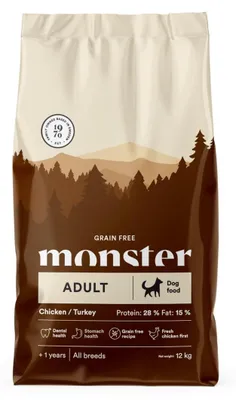 Zdjęcie produktu dla Monster Dog Grain Free Adult 12kg Bezzbożowa Sucha Karma Dla Dorosłych Psów z Kurczakiem i Indykiem