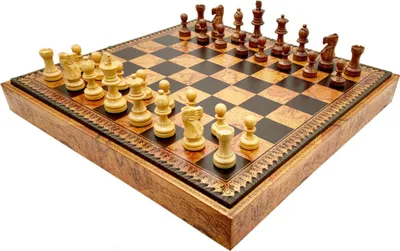 Produktbild von Italienisches Schachset Schachfiguren Akazienholz Klassisch 7,6 + Schachbrett Lederoptik Weltkarte 48