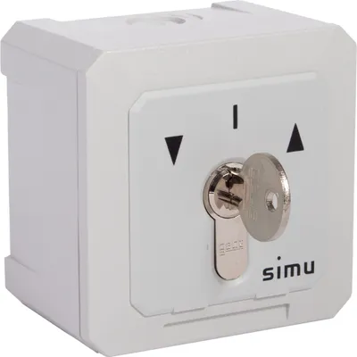 Produktbild von Simu Rollladen Schlüsselschalter für Rollladen und Rolltore mit Tast- und Rastfunktion inklusive 3 Schlüsseln