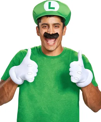 Produktbild von Luigi Accessoires-Set Mario Bros. Set für Erwachsene 4-teilig grün-weiss-schwarz