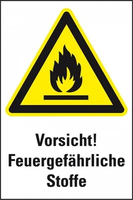 Produktbild von Dreifke® Schild I Warn-Kombischild Vorsicht!Feuergefährliche Stoffe, Kunststo...