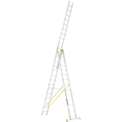 Produktbild von PROFI Aluminium-Leiter ALOSS FORTE 3x15 – Profiqualität  Arbeitshöhe bis 12,35 m  Tragkraft 150 kg Seitenprofil 25 x 100 mm