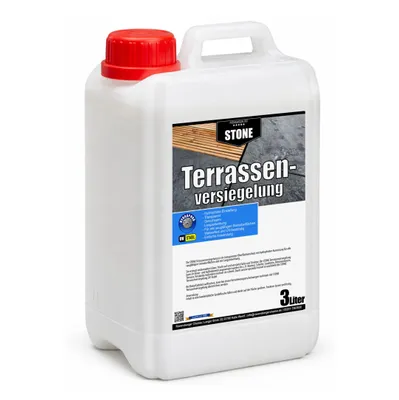 Produktbild von STONE Terrassenversiegelung 3 Liter – transparente Imprägnierung für Stein, Beton, Pflaster & Holz, wasserabweisender Tiefenschutz gegen Feuchtigkeit
