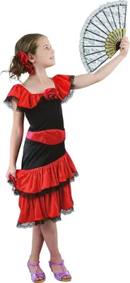 Imagen del producto de Traje de flamenco para niña, color rojo y , talla 110-122 (4-6 años)
